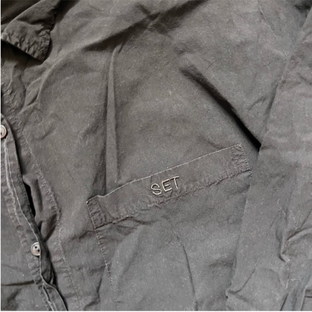 SET ACTIVE DAILY BUTTON DOWN Espresso Brown Size Large - Picture 6 of 9